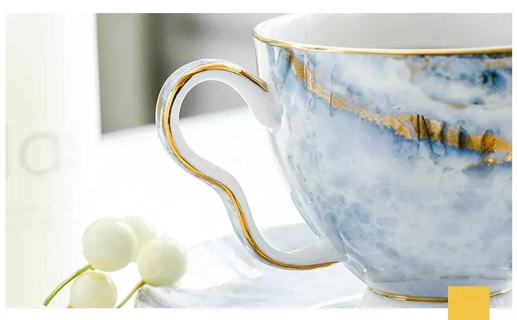 ​Service thé occidentale, porcelaine marbrée | Théières à la folie