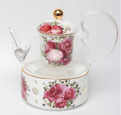 ​Service thé porcelaine duo romantique  |  Théières à la folie