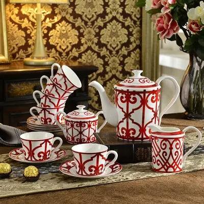 Service à thé porcelaine fine luxueux
