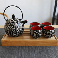 Thumbnail for ​Set à thé Chinois en porcelaine rouge et noire | Théières à la folie