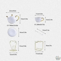 Thumbnail for ​Set de thé en porcelaine blanche et or | Théières à la folie