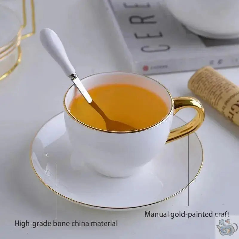 ​Set de thé en porcelaine blanche et or | Théières à la folie