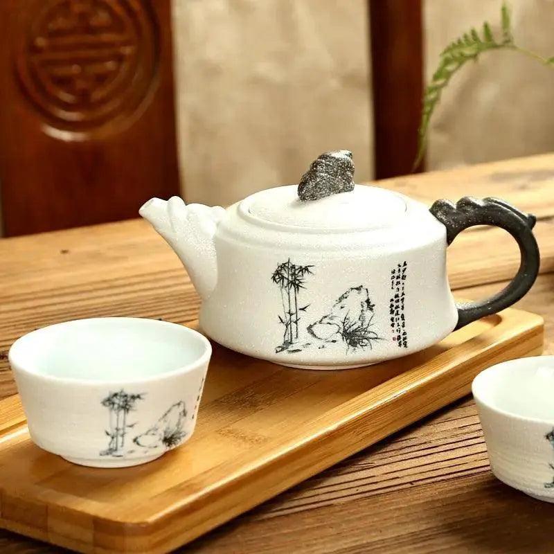 ​Set de thé en céramique sobriété chinoise | Théières à la folie