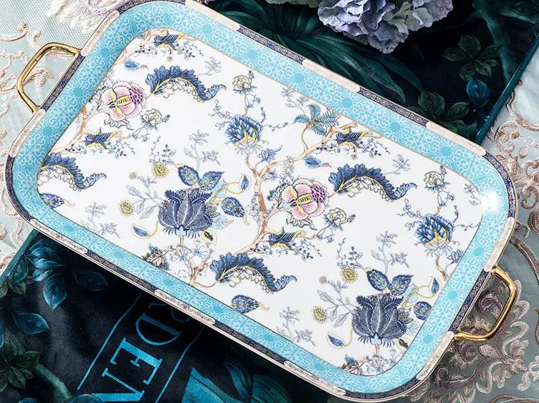 ​Set de thé porcelaine bleue modulable orchidées | Théières à la folie