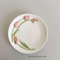 Thumbnail for ​Tasse blanche tulipes roses 3D | Théières à la folie