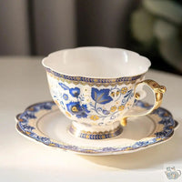 Thumbnail for ​Tasse porcelaine raffinée blanc bleu  |  Théières à la folie