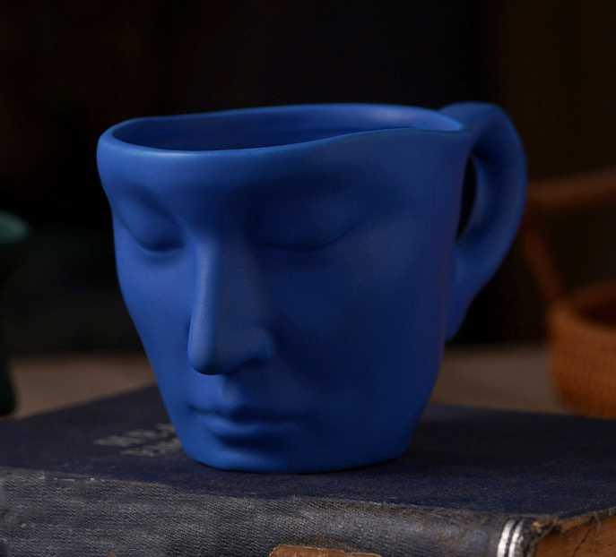 ​Tasse porcelaine visage art déco  |  Théières à la folie