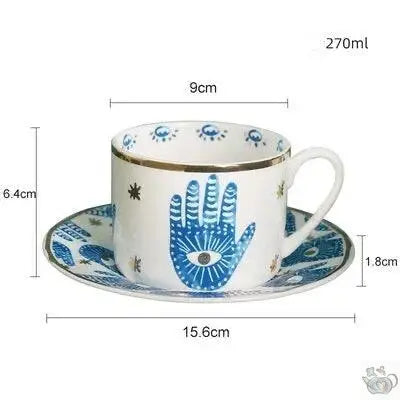 ​Tasses et mugs bleu blanc "la main et l'oeil" | Théières à la folie