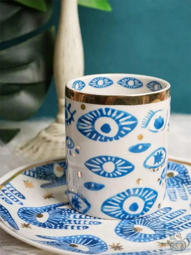 ​Tasses et mugs bleu blanc "la main et l'oeil" | Théières à la folie