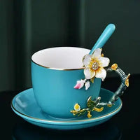 Thumbnail for ​Tasses porcelaine colorées et fleurs émaillées  |  Théières à la folie