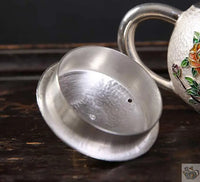 Thumbnail for ​Théière argent martelé et fleurs cloisonnées | Théières à la folie