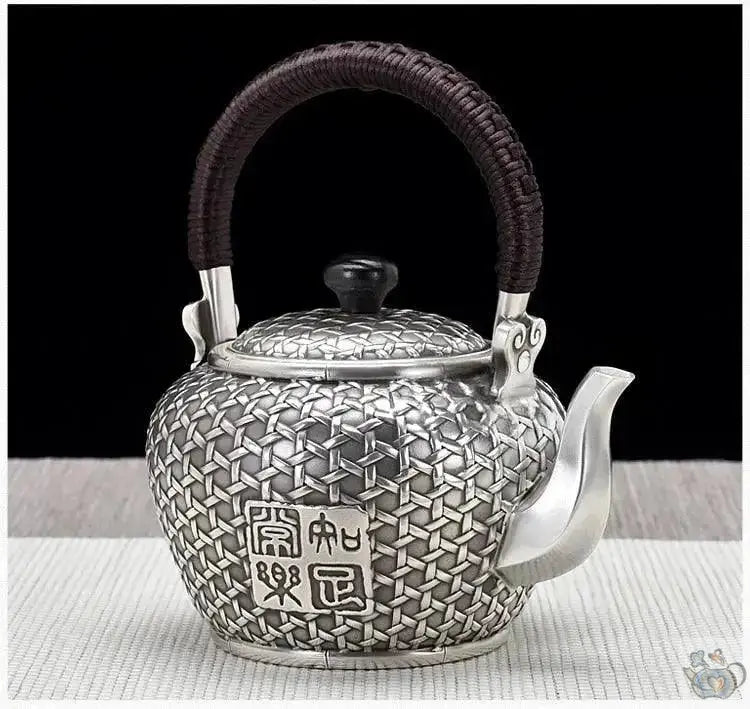 ​Théière argent pur motif canné et cigale | Théières à la folie