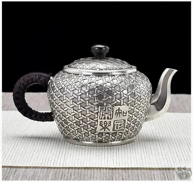 ​Théière argent pur motif canné et cigale | Théières à la folie
