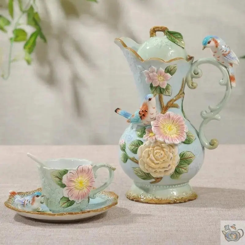​Théière aux oiseaux style rococo | Théières à la folie