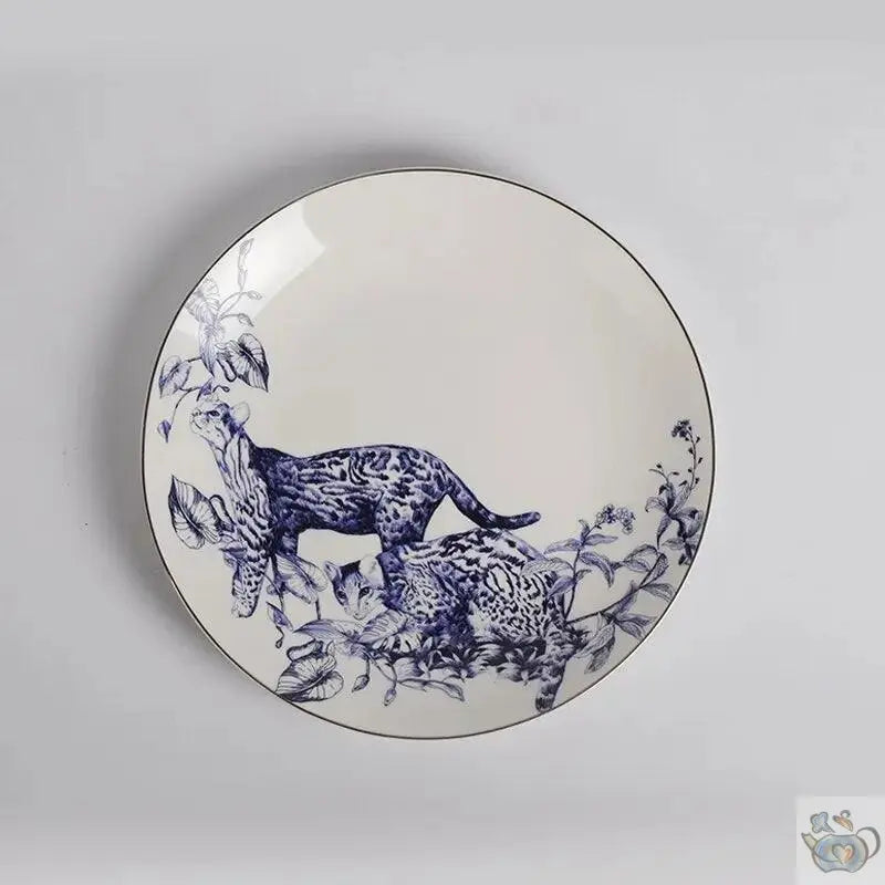 ​Théière blanc /bleu faune tropicale | Théières à la folie