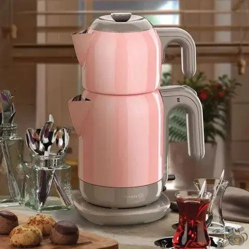 ​Théière double de Turquie en rose | Théières à la folie