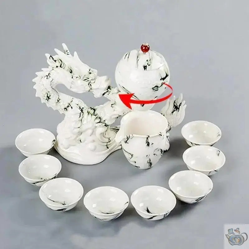 ​Théière dragon céramique marbrée semi-automatique | Théières à la folie