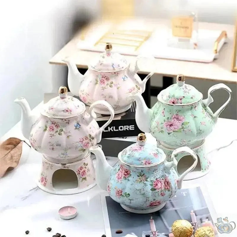 ​Théière en porcelaine anglaise base chauffante  |  Théières à la folie