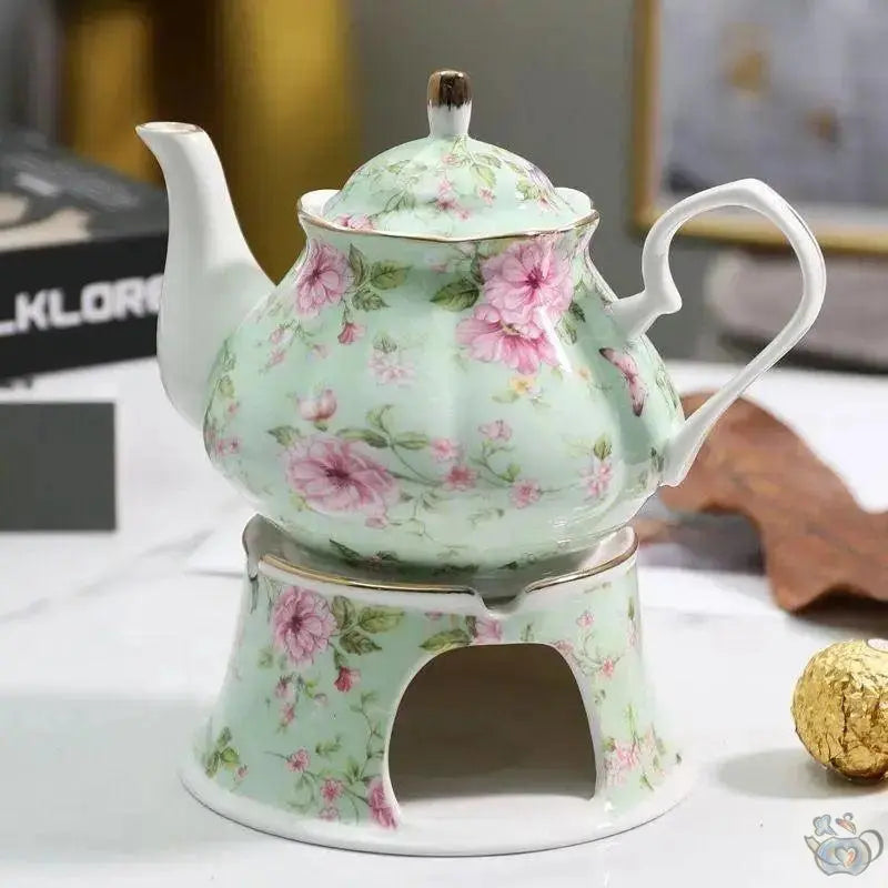 ​Théière en porcelaine anglaise base chauffante  |  Théières à la folie