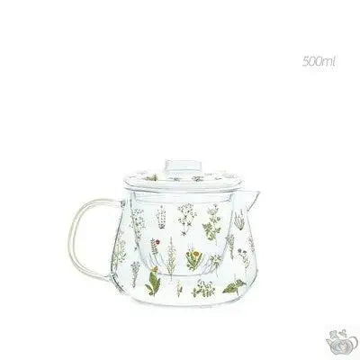 ​Théière en verre aux plantes | Théières à la folie