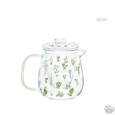 ​Théière en verre aux plantes | Théières à la folie