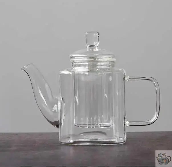 ​Théière en verre carré avec infuseur en verre | Théières à la folie