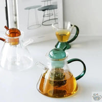 Thumbnail for ​Théière en verre couleurs et design conique  |  Théières à la folie