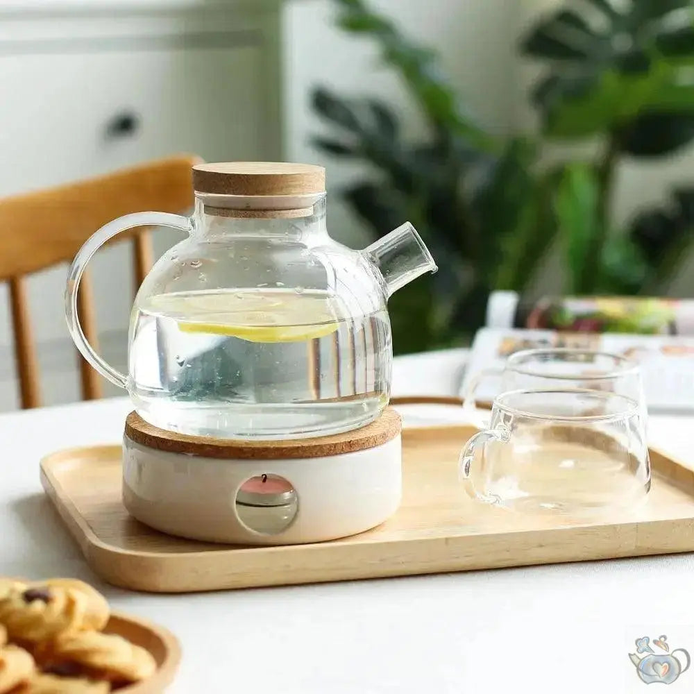 ​Théière en verre et socle céramique  |  Théières à la folie