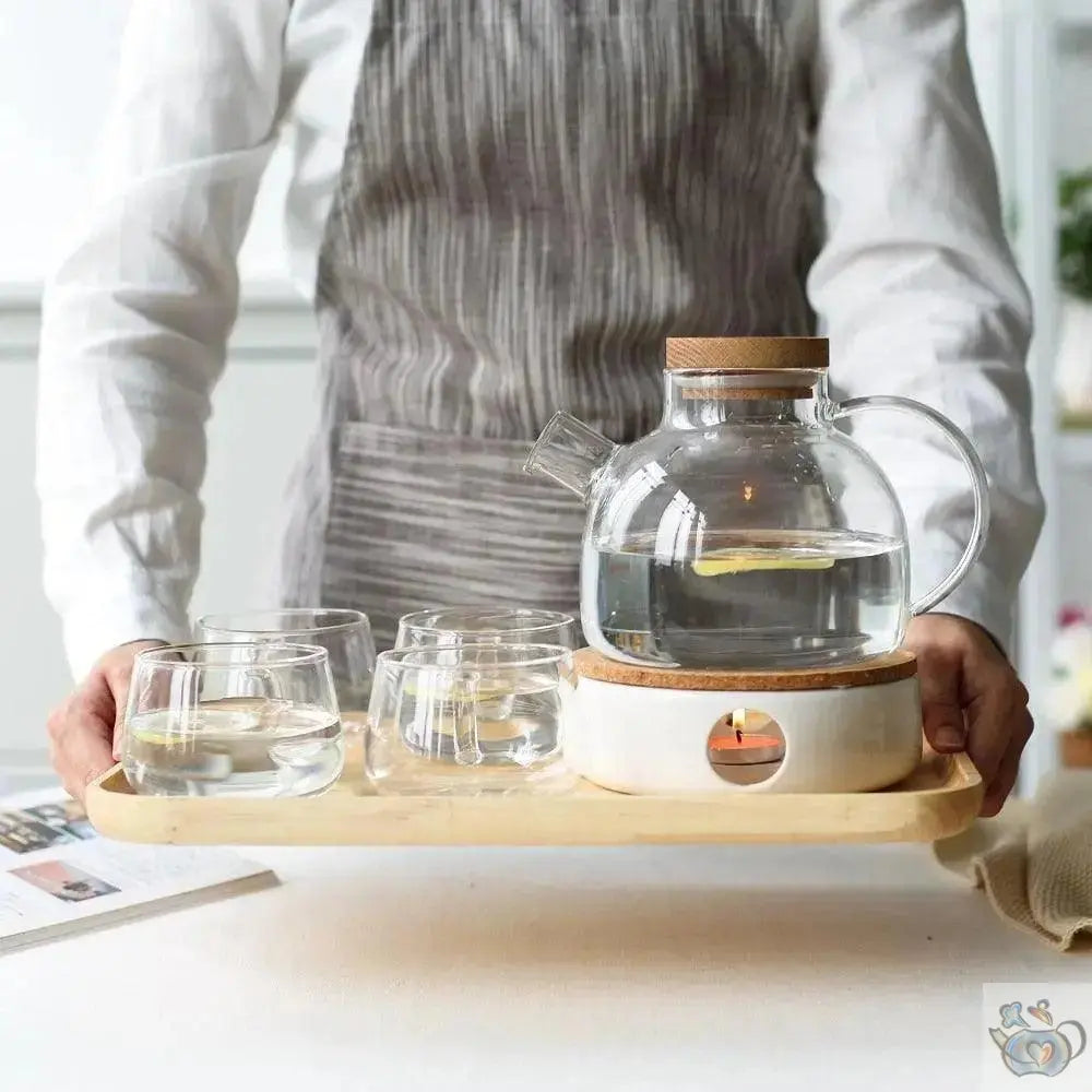 ​Théière en verre et socle céramique  |  Théières à la folie