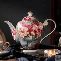 Thumbnail for Théière florale en porcelaine d'os Théières à la folie