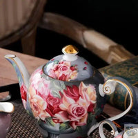 Thumbnail for Théière florale en porcelaine d'os Théières à la folie
