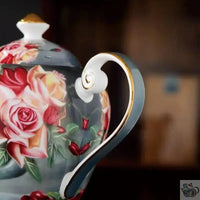 Thumbnail for Théière florale en porcelaine d'os Théières à la folie