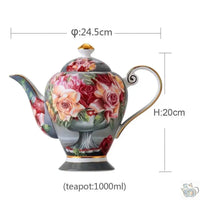Thumbnail for Théière florale en porcelaine d'os Théières à la folie