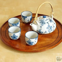 Thumbnail for ​Théière grès blanc/jean et 4 tasses | Théières à la folie