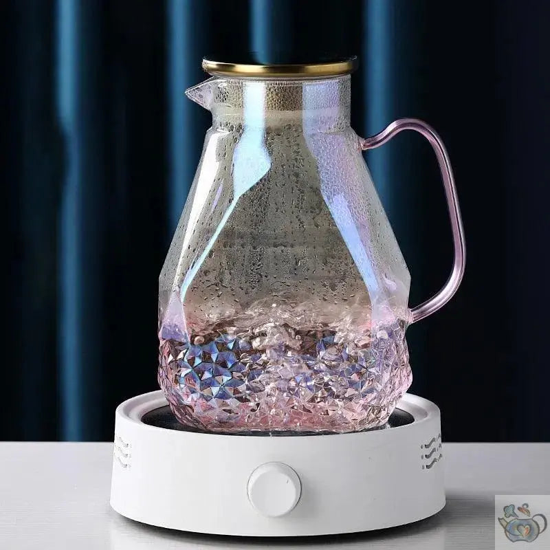 ​Théière polyvalente en verre rose | Théières à la folie