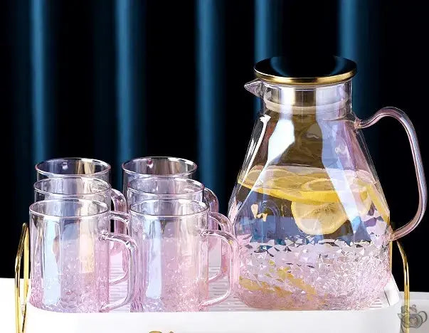 ​Théière polyvalente en verre rose | Théières à la folie