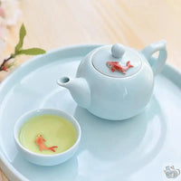 Thumbnail for ​Théière porcelaine céladon et petit poisson | Théières à la folie