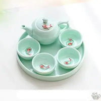 Thumbnail for ​Théière porcelaine céladon et petit poisson | Théières à la folie
