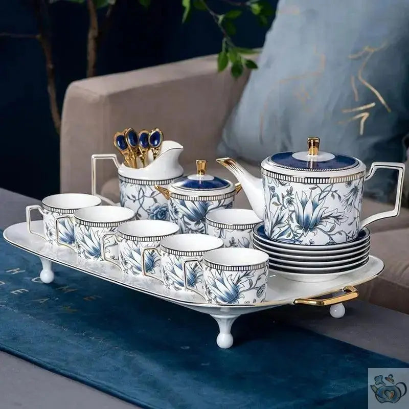 ​Théière universelle porcelaine magnolia bleu | Théières à la folie