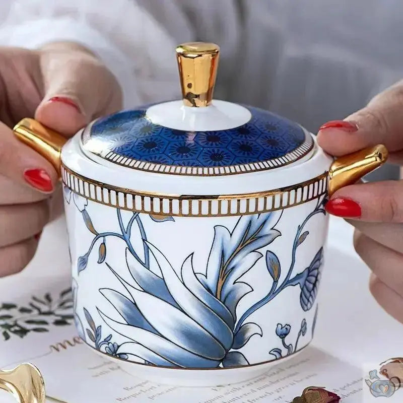 ​Théière universelle porcelaine magnolia bleu | Théières à la folie