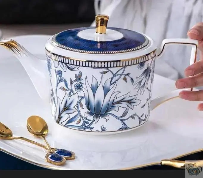 ​Théière universelle porcelaine magnolia bleu | Théières à la folie