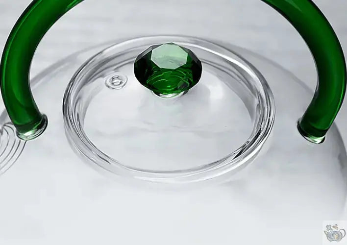 ​Théière verre avec anse et bouton bijou  |  Théières à la folie