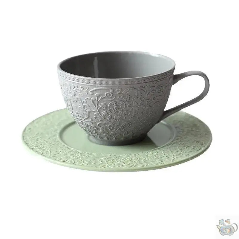 ​Théière vert pistache et gris | Théières à la folie