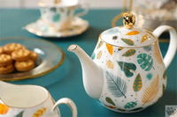 Thumbnail for ​Théière française porcelaine jolies feuilles | Théières à la folie