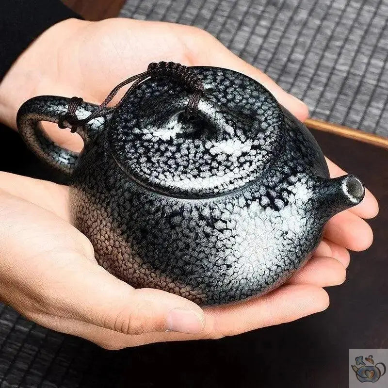 ​Théières japonaises noires gouttes d’argent | Théières à la folie