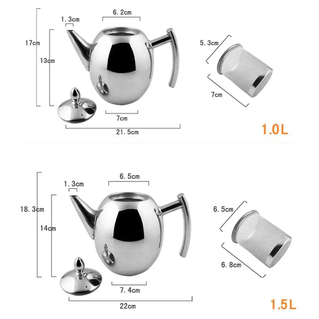 Théière acier inoxydable moderne design ovoïde | Théières à la folie