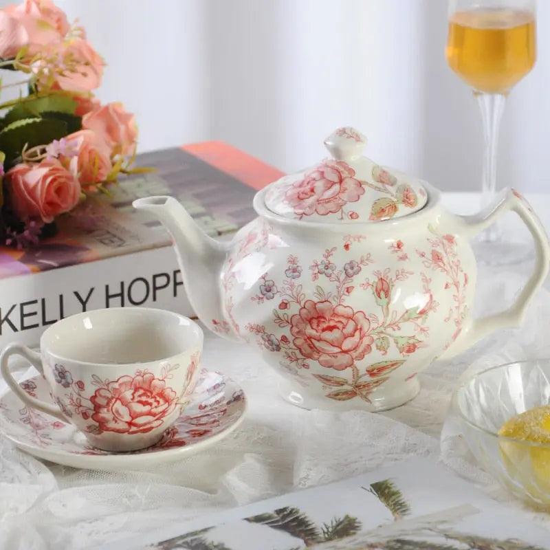 ​Théière anglaise évolutive aux roses thé  |  Théières à la folie