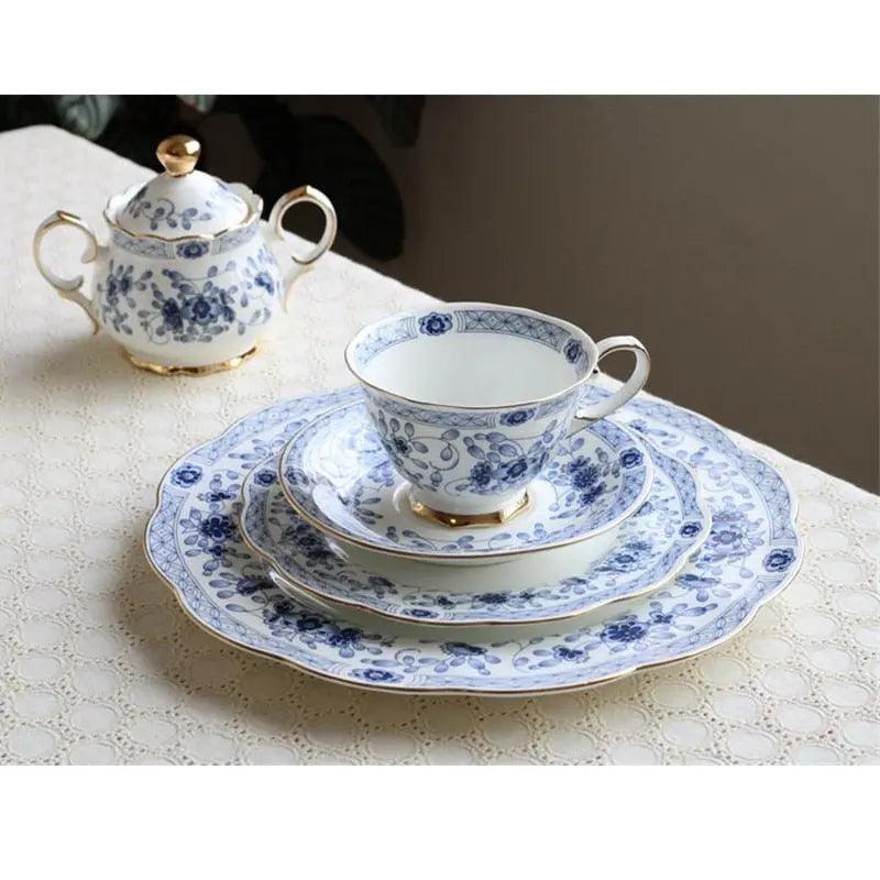 ​Théière blanc/bleu classique porcelaine | Théières à la folie