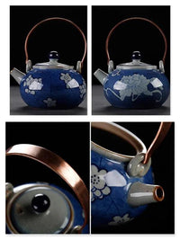Thumbnail for ​Théière bleu encre antique porcelaine | Théières à la folie