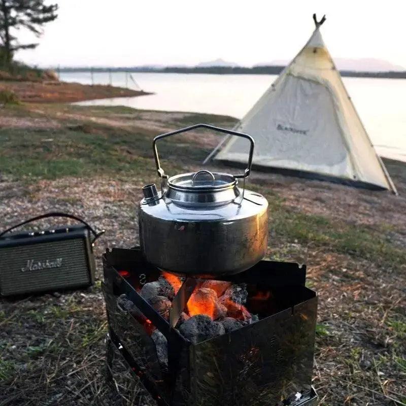 Stainless steel camping teapot